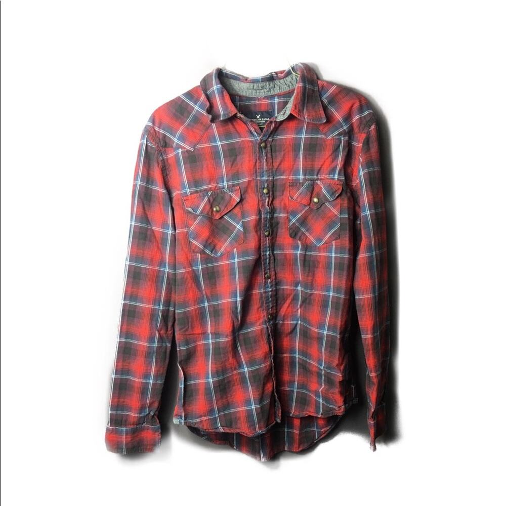 American Eagle Slim Fit Plaid Shirt